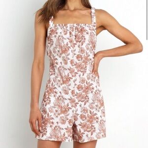 Petal & Pup Caffney Playsuit Romper Tan Floral